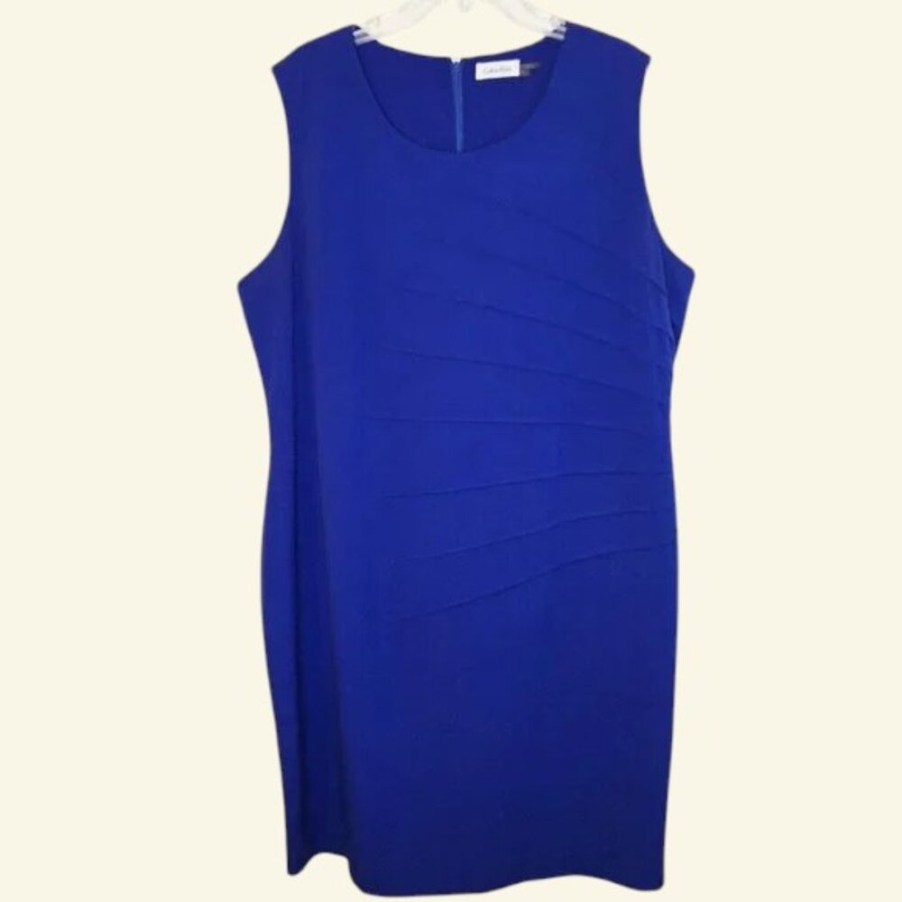 Blue Sheath Dress Sz 22W by Calvin Klein